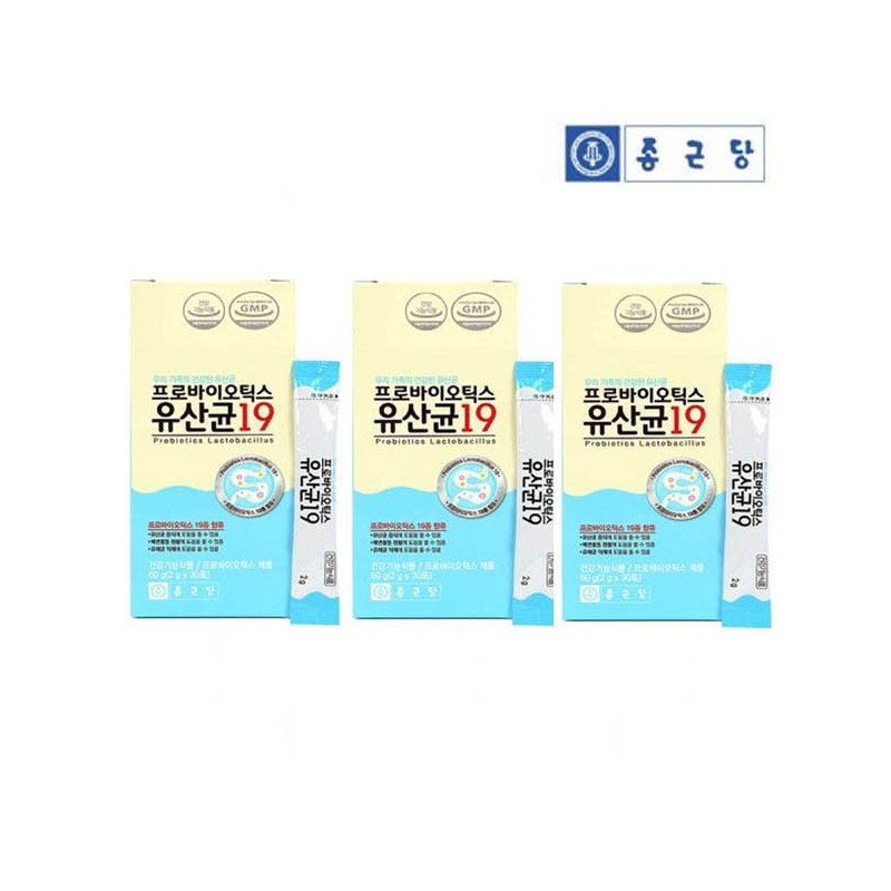 Jongkundang 종근당 프로바이오틱스 유산균19 30포x3 3개월분 Jonggeundang Probiotics Lactobacillus 19