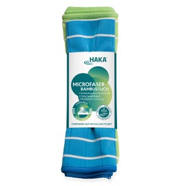 HAKA Microfibre Bamboo Cloths, Pack of 2, Streak-free, Dry, Polished to a High Gloss