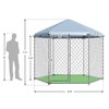EUNHOO Outdoor Dog Kennel,6.9'L x 6.9'W x 7.5'H Metal Wire