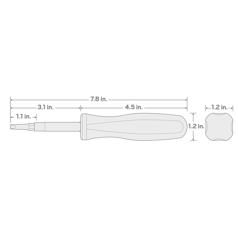 TEKTON 6-in-1 Square Driver (S0 x S1, S2 x S3,