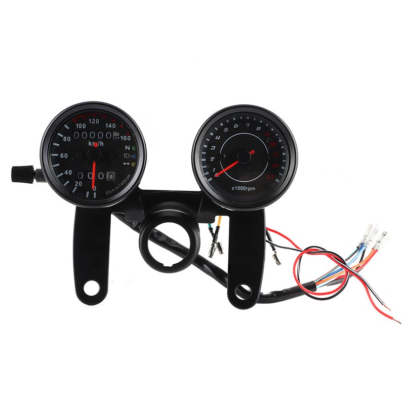 Universal Motorcycle LED Odometer Meter Tachometer Gauge Speedometer Instrument 12V