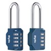 Combination Padlock, [2.6 inch Long Shackle] [3 Pack] Diyife 4