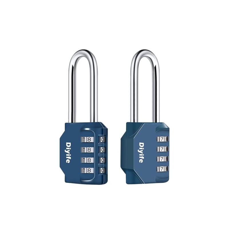 Combination Padlock, [2.6 inch Long Shackle] [3 Pack] Diyife 4