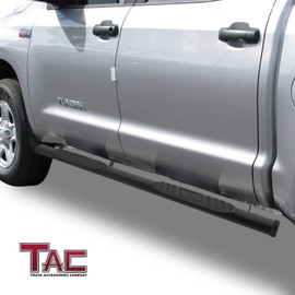 TAC Arrow Side Steps Running Boards Compatible with 2007-2021 Toyota Tundra CrewMax Truck Pickup 5” Aluminum Texture Black Step Rails Nerf Bars Lightweight Off-Road Accessories 2Pcs