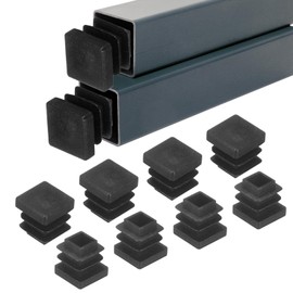 M METERXITY 30-Pack Square Tubing End Caps, 0.6Inch/15mm Plastic Tube Plugs for Square Metal Tube/Chair Legs/Pipe Post/Furniture/Fence, Bumper Tubing Plug [Black]