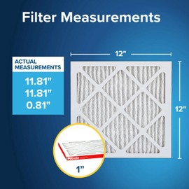 Filtrete 12x12x1 AC Furnace Air Filter, MERV 11, MPR 1000, Micro Allergen Defense, 3-Month Pleated 1-Inch Electrostatic Air Cleaning Filter, 2 Pack (Actual Size 11.81 x 11.81 x 0.81 in)