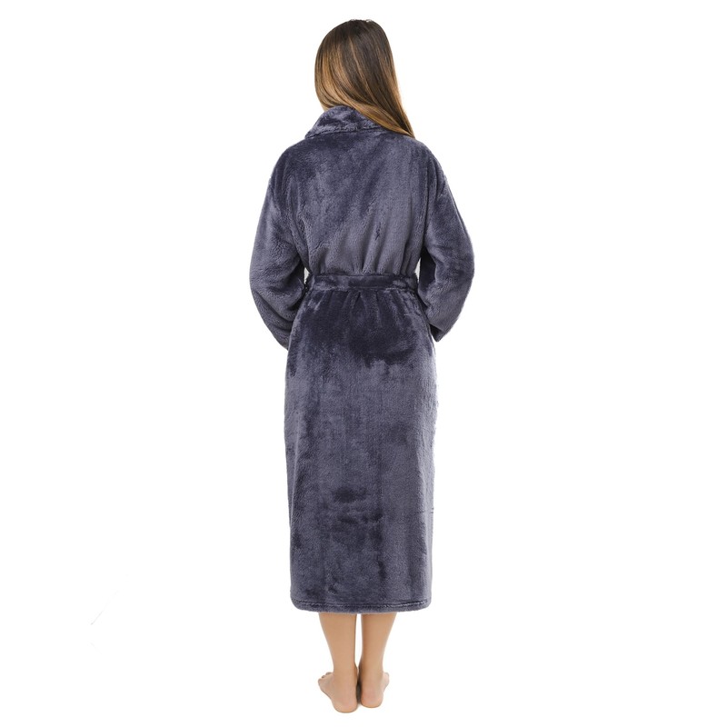 LEBENGOOD Ladies Coral Coral Fleece Winter Dressing Gown Cosy Microfibre