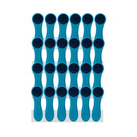 24 Clothes Pegs with Spiral Springs and Soft Grip Soft Grip Soft Touch Blue Anthracite
