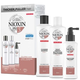 Nioxin Kit #3 de Crecimiento de Cabello, para Caída Moderada y Cabello Teñido (3 Piezas: Shampoo 300ml, Acondicionador 300ml, Tratamiento 100ml)