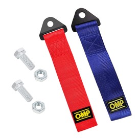 Exsbtay Pack of 2 Towing Loop Universal, High-Strength Tow Rope, Tow Rope for Racing Car, for Front and Rear Bumper, Racing Universal Tow Rope (Red, Blue)