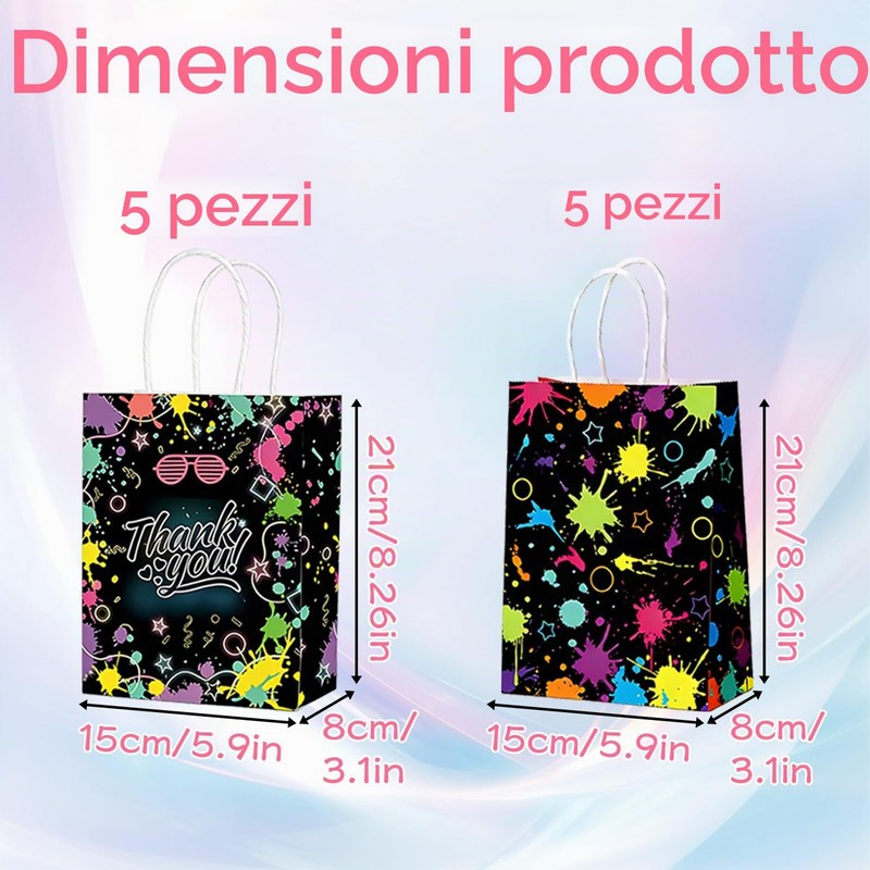 MFCGHXR Sacchetti Regalo Neon Fluorescenti per Feste: Set da 10