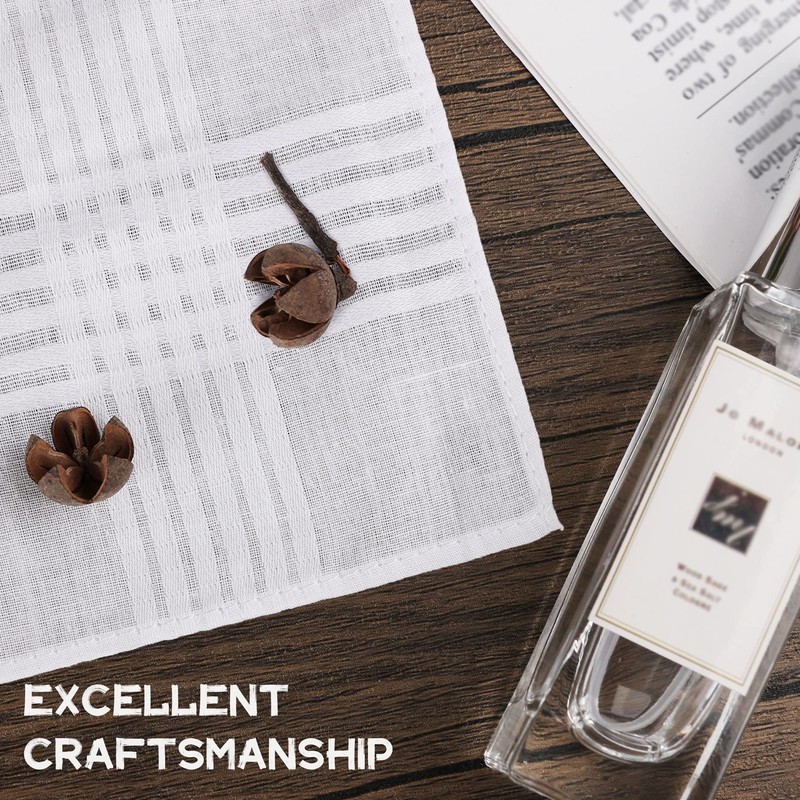 Srnede Men's Handkerchiefs,Soft White Hankie Hankerchieves …