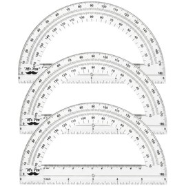 Mr. Pen- Plastic Protractor, 3 Pack, 6 Inch, Clear Protractors for Geometry Classroom Student School & Office Supplies, Math Protractors 180 Degrees, Math Geometry