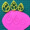 Set of 3 Tear Drop Donut Polymer Clay Cutters
