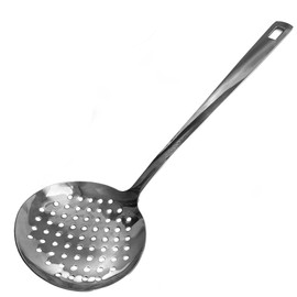 Fackelmann Schiumarola, materiale in acciaio inossidabile riciclato, ad alto spessore lucido, ideale per fritti, pasta fresca e ripiena, lavabile in lavastoviglie, dimensioni 34,5 x 11 cm
