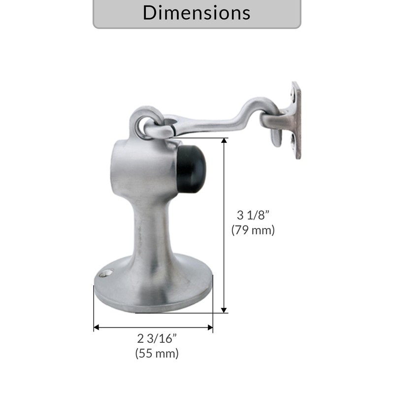 FHC FL2521SA Floor Mounted Heavy-Duty Door Stop with Hook 3-1/8"
