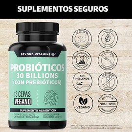 Probioticos 30 Billion UFC + Prebióticos + inulina de agave | 13 cepas | Con Tecnología de microencapsulación de 4 capas | Para Hombres y Mujeres | Si