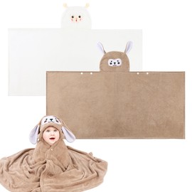 Hooded Baby Towel, Soft Bath Towel for Newborns, Infants, Toddlers, Cute Animal Hooded Towels for Girls Boys (70x140CM)