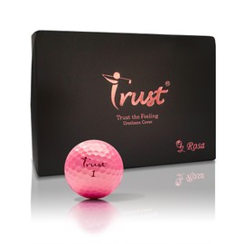 Trust Pink Golf Balls - In Unique Pink, Fly Far and Straight, Stop Reliably, with Urethane Cover, 3-Piece Dynamic Core, Soft Hitting Feel, 12 Balls in Rose Gold