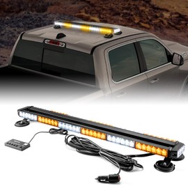 WeiSen LED Strobe Light Bar, 38.5" 78 Double Side Warning Flash Lights Emergency for Tow Trucks Construction Vehicles Pickup (Amber/White)