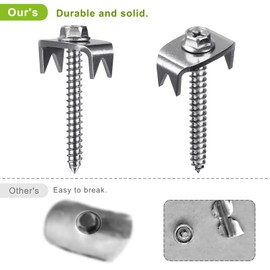 Fence Staples, Insaga 304 Stainless Steel Fence Nails for Softwood, Reusable Wire Fence Staples Screws for Mesh and Woven Fencing, 200pcs Fence Fasteners with Wire Fixer Hold Wire Firmly