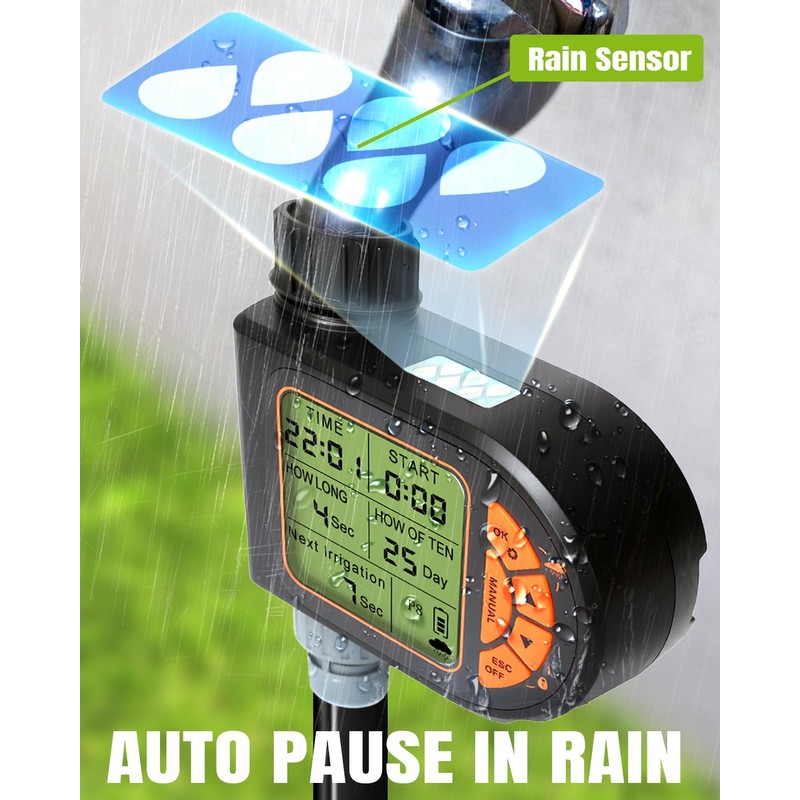 Breeze Touch 120FT Drip Irrigation System with Timer, Automatic Irrigation