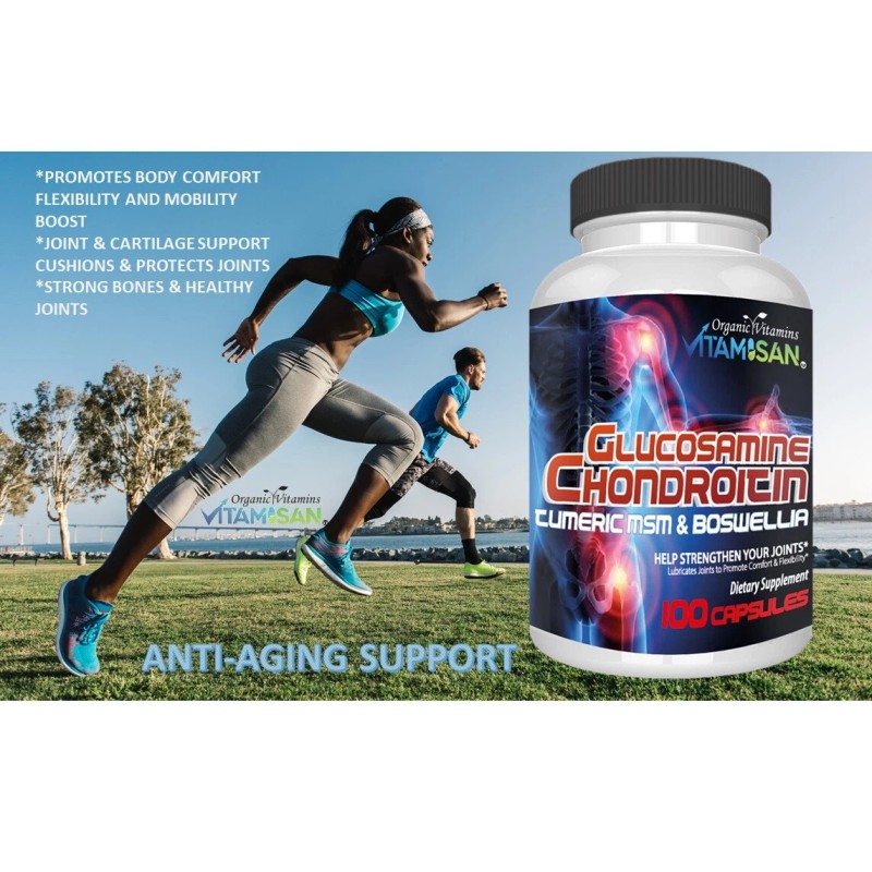 Glucosamine Chondroitin Turmeric & MSM 200 CAPSULES - Bones Joint