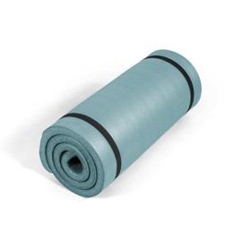 Tone Fitness Premium Extra Thick 1-Inch High Density Exercise Mat with Carry Strap – Non-Slip Workout, Pilates, and Yoga Mat for Home Gym - Color Teal - Diamond Pattern