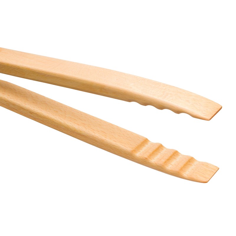Redecker Oiled Beechwood Grill Tongs, 100% Handmade BBQ Tongs with