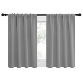 NICETOWN RV Blackout Curtains for Camper Windows, Short Room Darkening Curtains for Kitchen, Home Decoration Thermal Insulated Blackout Drapes for Small Windows (Silver Grey, 2 Panels, W29 x L30)