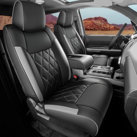 yotruth Seat Covers for Toyota Tundra, Custom Fit 2014-2021 Toyota Tundra Crewmax Double Cab SR5 Limited Platinum TRD Pro 1794 Edition with Waterproof Faux Leather