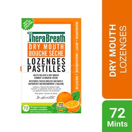 TheraBreath Dry Mouth Lozenges with Added ZINC - Mandarin Mint | Supports & Enhances Your Natural Saliva Production | 72 Count