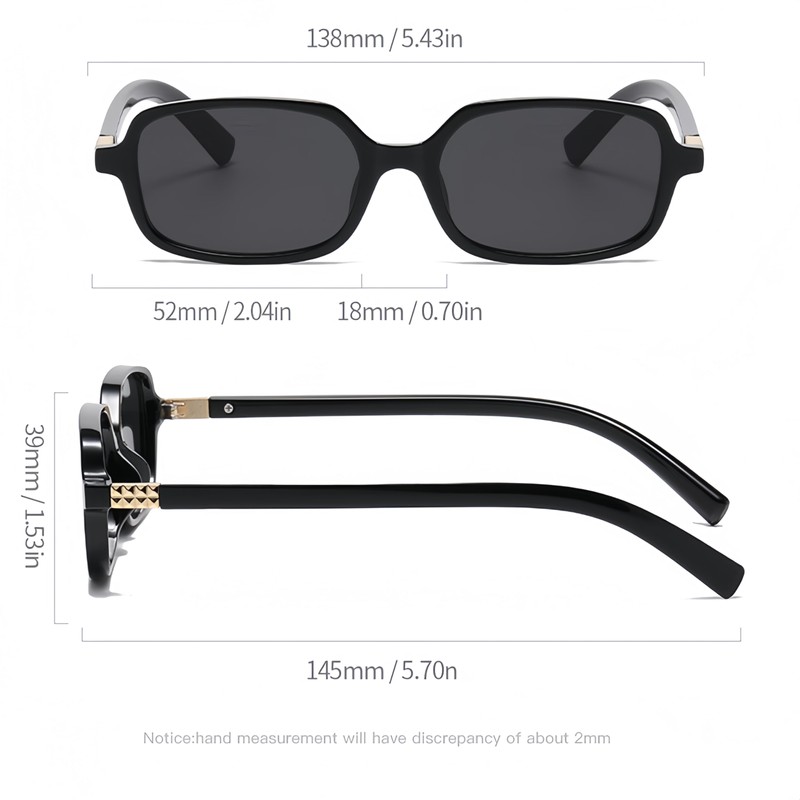 WDZAYXC Classic Rectangular Sunglasses Retro Slim Lenses Vintage Rectangle Sunglasses,