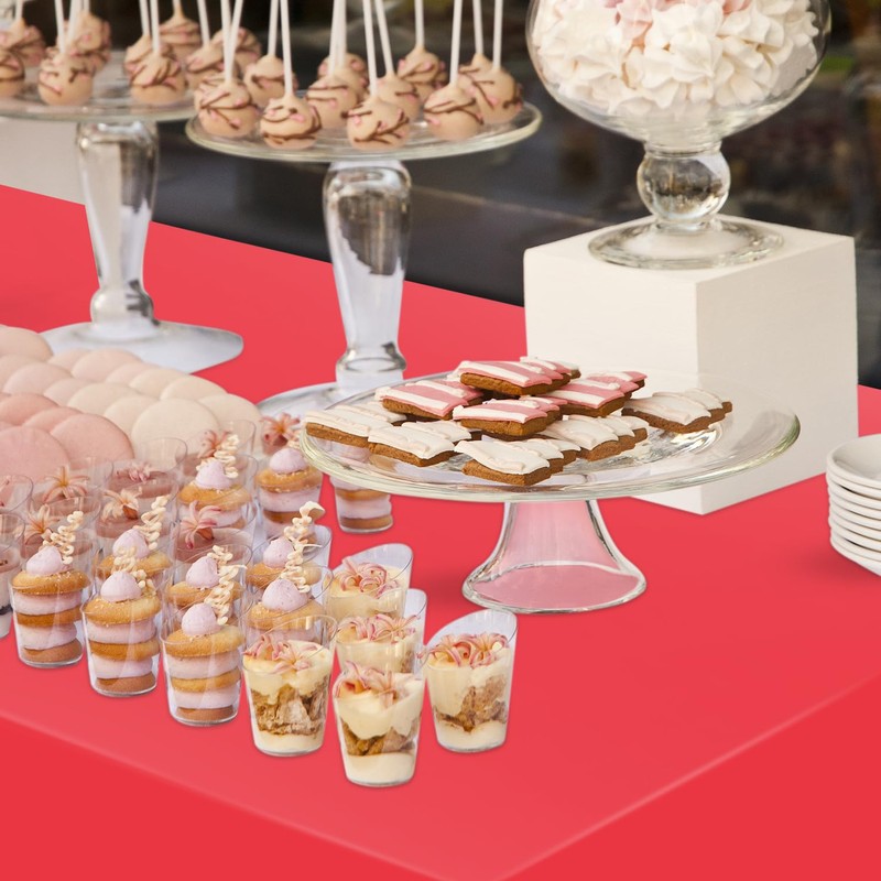 Xnluothsk 20 Pack Red Rectangle Plastic Tablecloth, 54"x 108" Disposable