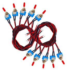 senvenelec 10pcs Professional Car Mini Toggle Switch With Pre-Wired, On-Off 2-Position 3-Pin Spst 3v/5v/12v/220v/240v For Cars, Trucks, Boats, Dashboards - 3a 250vac / 6a 125vac