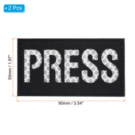 PATIKIL Reflective Press Patch 2x3.5, 2 Pcs IR Infrared Hook and Loop Fastener Applique Armband Badges for Clothes Backpack, White