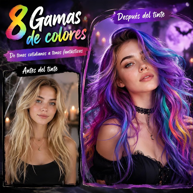 Cera Para Pintar Cabello, Tinte Temporal Para Cabello (Morado)