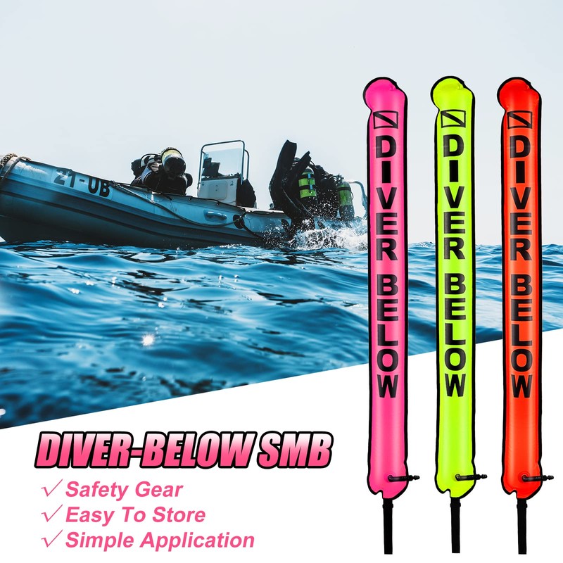 Pecihiko Surface Marker Buoy, 4ft Scuba Diving Surface Marker Signal