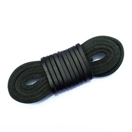 LolliBeads (TM) 3mm Flat Genuine Leather Shoe Lace Strip Cord Braiding String Black (72 Inches)