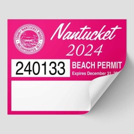 Nantucket Beach Permit Sticker Decal 2024 ACK