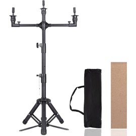 AliLeader 50 Inch 3 Arms Wig Stand Tripod with Adjustable Mannequin Head Stand for Hairdressing Training