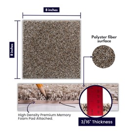 Smart Squares Walk in The Park Premium Made in The USA Carpet Tiles 18x18 Inch, Soft Padded, Seamless Appearance, Peel and Stick for Easy DIY Installation (314 Copper Mine, Sample (8” x 8”))