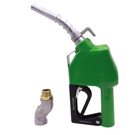 MENAITEK 3/4" Red NPT Fuel Transfer Nozzle Kit - Auto Shut Off Fuel Nozzle W/Fuel Hose Swivel, 16 GPM High Flow, 360° Swivel, 13/16 in Spout w/ 3-Gear Padlock (Diesel, Gasoline, Kerosene)