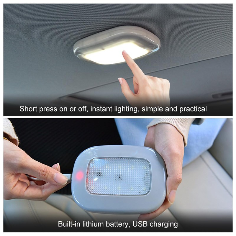 Ohleats Car Interior Ceiling Roof Lights, Magnetic Rechargeable USB Wireless