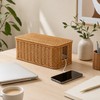 Handmade Rattan Cable Management Box for Cord Organization - Decorative