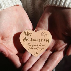 10th Wedding Anniversary Rotating Photo Frame, 10 Years Wedding Anniversary Frame Gifts for Her Him Couples with 2 4x6 Display