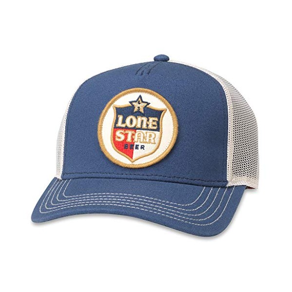 AMERICAN NEEDLE Valin Lone Star Beer Trucker Hat (PBC-1908D-INVY) Ivory/Navy