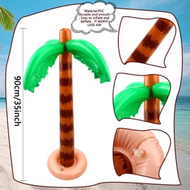 Cotiny 8 Pack 35 Inch Inflatable Palm Tree Large Swimming Pool Coconut Trees Toy for Summer Backyard Beach Pool Hawaiian Luau Party Decoration