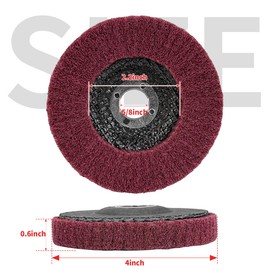 NuoDunco 6Pcs 4" x 5/8" Nylon Fibre Flap Disc Polishing Grinding Wheel,Scouring pad Buffing Wheel for Angle Grinder, Polishing Tools (Grit 320)