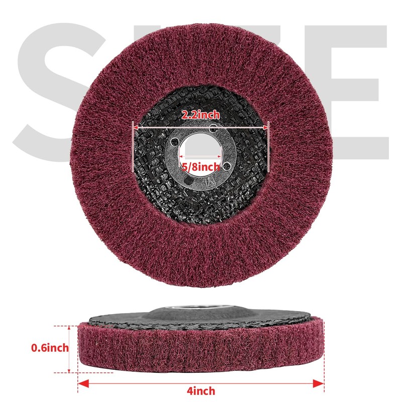 NuoDunco 6Pcs 4" x 5/8" Nylon Fibre Flap Disc Polishing